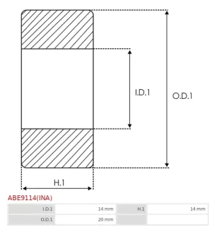 Palier CARGO 331936, IKA 8.8982.0, INA HK14142RS, KOYO HK1414 RS, ELECTROLOG BEA1023