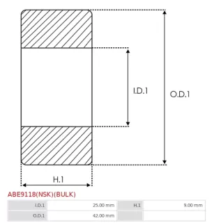 Palier AS-PL UD03634(NSK)ABE, CARGO 140227, HITACHI 2130-3302