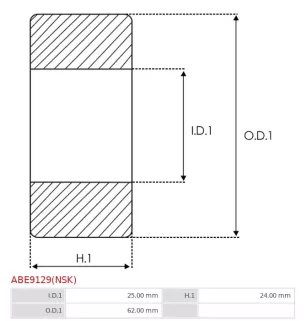 Palier AS-PL UD19512ABE(NSK), BOSCH 1120900009, 1120900043, 1120905007