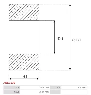 Palier CARGO 141065 pour 142060, IKA 8.8160.0, ELECTROLOG BEA2060, WAI / TRANSPO 8-8303, WOODAUTO BRG39212