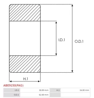 Palier AS-PL UD18298ABE, CARGO 140220, 140220P, 142291, FAG 62062RSRC3, IKA 8.8226.0, KOYO 62062RSC3, MITSUBISHI S930P28801