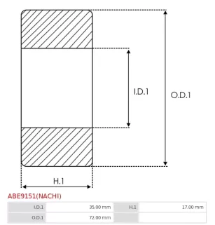 Palier AS-PL UD19475ABE(NACHI), CARGO 140275, 140275P, 140275Z, 142304, FAG 62072RSRC3, IKA 8.8227.0, 8.8227.7