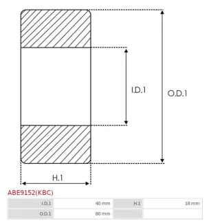 Palier CARGO 140276 pour 140276P, FAG 62082RSRC3, IKA 8.8228.0, NSK 6208DDUC3E, SKF 62082RS1, ELECTROLOG BEA6208