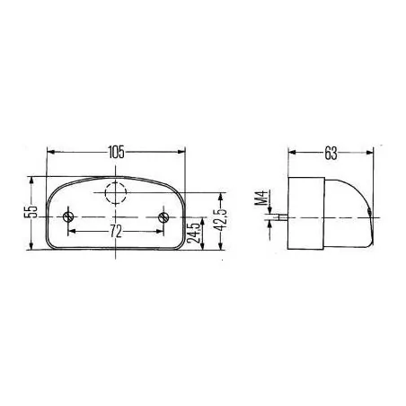 Feu eclaireur de plaque Hella 2KA 001 386-281