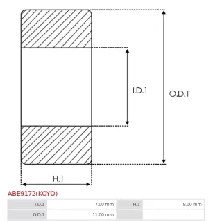 Palier AS-PL UD14532ABE, FAG HK 0709, KOYO HK0709L71F