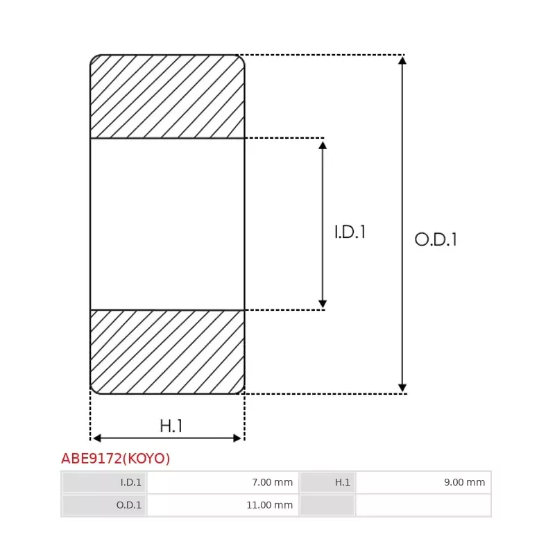 Palier AS-PL UD14532ABE, FAG HK 0709, KOYO HK0709L71F, ELECTROLOG BEA0709