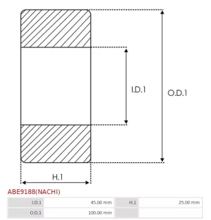 Palier AS-PL UD101849ABE(NACHI), CARGO 140302, F032140302, FAG 63092RSRC3, IKA 5.8710.7, 8.8245.0, NSK 6309DDUC3E, DENSS6