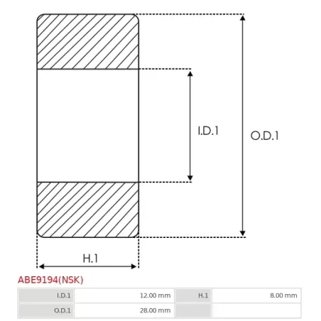 Palier AS-PL UD13092ABE(NSK) pour UD13124ABE(NTN), BOSCH 1900905103, 1900905121, 1900905164, 1900905167, CARGO 140078, 140383