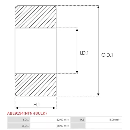 Palier AS-PL UD13092ABE(NSK) pour UD13124ABE(NTN), BOSCH 1900905103, 1900905121, 1900905164, 1900905167, CARGO 140078, 140383