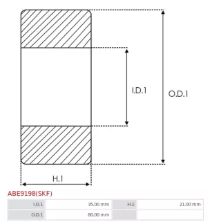 Palier AS-PL UD13643(SKF), CARGO 140294, FAG 63072ZRC3, NSK 6307ZZC3E