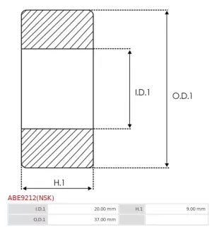 Palier AS-PL UD101642ABE(NSK), NSK 6904ZZC3, 6904ZZCM, DNS7S5, NTN 6904Z, 6904ZZC3/5K, BEARING SIZE 20/37X9