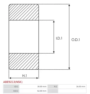 Palier AS-PL UD19521ABE(NSK), CARGO 140220, 142291, FAG 62062RSRC3, IKA 8.8226.0, KOYO 62062RSC3, MITSUBISHI S930P28801