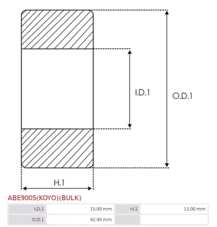 Palier AS-PL UD03673(KOYO)ABE, CARGO 140091, DENSO 949100-0390, 949100-0650, 949100-2800, 949100-5940, 949100-6090