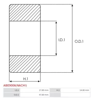 Palier AS-PL UD19467ABE(NACHI), BOSCH 1120905001, 1120905004, 1120905021, 1120905037, 1120905039, 1120905046, 1120905047