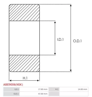 Paliers AS-PL UD12693ABE(SKF) pour UD21238(NSK)ABE, BOSCH 1120905001