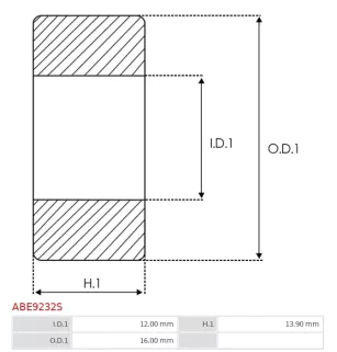 Palier AS-PL UD44134ABE, SKF HK121614, HK1216142RS, ELECTROLOG BEA1617