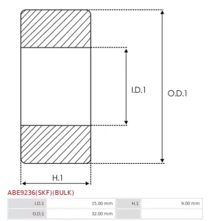 Palier AS-PL UD03608(SKF)ABE, BOSCH 1900905122, CARGO 140284