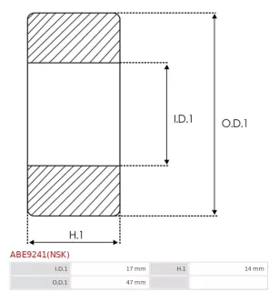 Palier AS-PL UD03644(NSK)ABE, NSK B17-102AT1XDDG3*W-01, ELECTROLOG BEA6303