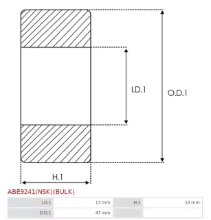 Palier AS-PL UD03644(NSK)ABE, NSK B17-102AT1XDDG3*W-01, ELECTROLOG BEA6303