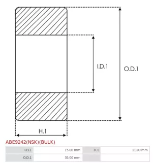 Palier AS-PL UD03646(NSK)ABE, BOSCH 1900900303, 1900900314, 1900905269, 1900905279, 2000905000, 9902455037, F000BL1023