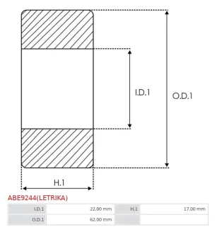 Palier AS-PL UD811012(LETRIKA)ABE, ISKRA / LETRIKA 16.907.060, MAHLE 72739919, MGX1123, KRAUF BAI0001, PSH 055.000.342.310