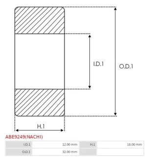 Palier AS-PL UD101842ABE(NACHI), BEARING SIZE 12/32X10, NACHI 6201-2NSE9NRC3