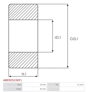 Palier AS-PL UD03551ABE, SKF BB1-0638D, BEARING SIZE 15/35X11