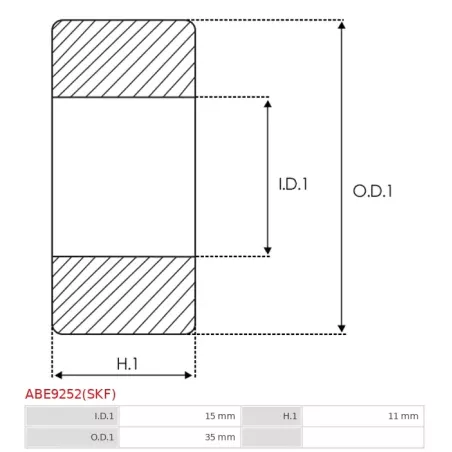 Palier AS-PL UD03551ABE, SKF BB1-0638D, BEARING SIZE 15/35X11