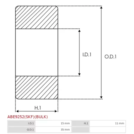 Palier AS-PL UD03551ABE, SKF BB1-0638D, BEARING SIZE 15/35X11