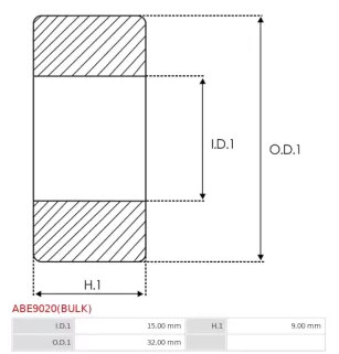 Palier BOSCH 1900905162, CARGO 140272, CATERPILLAR 9G9817, DELCO 10498717, DENSO 949100-1860, 949100-2740, 949100-2940