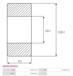 Palier AS-PL UD19507ABE(NSK), CARGO 140420, IKA 8.8536.0, MITSUBISHI S5930R63070, 2310031P10, 2310080G14, 2310080G15