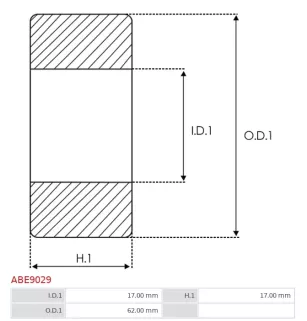 Palier CARGO 140401, IKA 8.8278.0, MERCEDES 0069810525, 2522104, SKF 6305/17-2RS, 2541199, VALEO 102130, VOLVO 847708