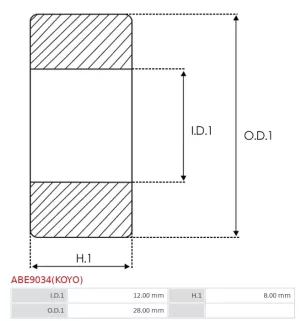 Palier AS-PL UD03681(KOYO)ABE, BOSCH 1900905141, CARGO 140077, FAG 6001-C-2HRS, 0120300532, 0120300533, HITACHI 2130-2302