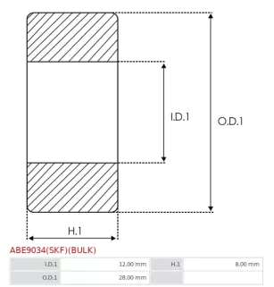 Palier AS-PL UD03011ABE, BOSCH 1900905141, CARGO 140077, FAG 6001-C-2HRS, 0120300532, 0120300533, HITACHI 2130-2302