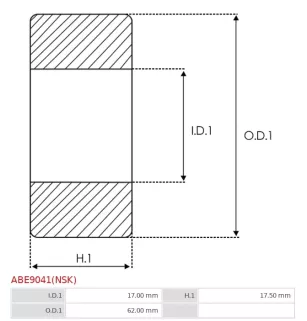 Palier BOSCH 1120900008 pour 0120400667, 0120400668, 0120400683, CARGO 140176, IKA 8.8132.0, NSK B17-126DD, 0120400712