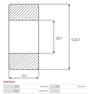 Palier AS-PL UD17304ABE pour 233000T005, 233000T006, CARGO 140301, 233001P175, 2330060U15, FAG 629-C-2Z-C3, 23300T9009