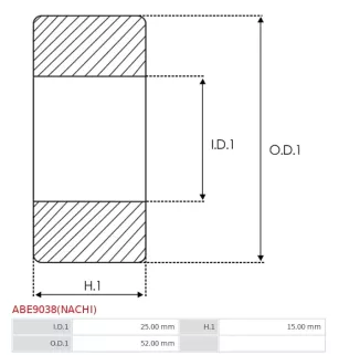 Palier AS-PL UD101843ABE(NACHI), CARGO 140219, 03504020032, 03505520020, CATERPILLAR 1S7056, 03505520063, DELCO 904983