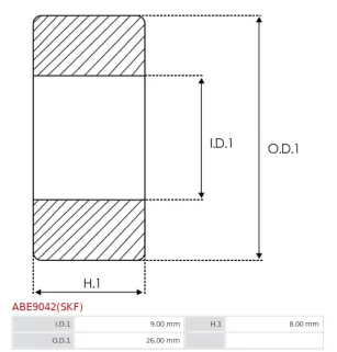 Palier AS-PL UD03019ABE pour 233000T005, 233000T006, CARGO 140301, 233001P175, 2330060U15, FAG 629-C-2Z-C3, 23300T9009