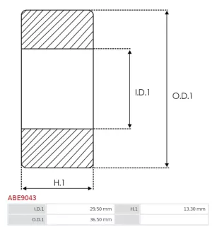 Palier AS-PL UD18251ABE, CARGO 141225, INA F-123459.2, VALEO 188068, BEARING SIZE 29/36X13, CQ CQ2100001, ELECTROLOG BEA0001