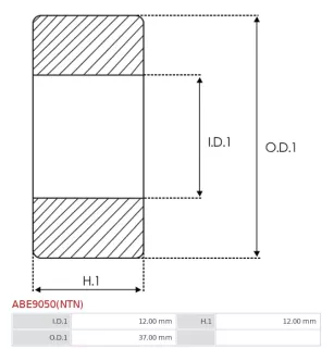 Palier CARGO 140277, FAG 6301-2RSR-C3, 19011504, IKA 8.8145.0, MITSUBISHI S930P36301, 19011508, NSK 6301DDUC3E, 19011510