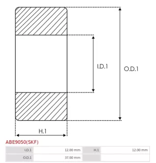 Palier AS-PL UD19482ABE(SKF), CARGO 140277, FAG 6301-2RSR-C3, 19011507, IKA 8.8145.0, MITSUBISHI S930P36301, 19011510