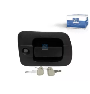Poignée de porte, droite, avec cylindre de serrure et clé pour Iveco S