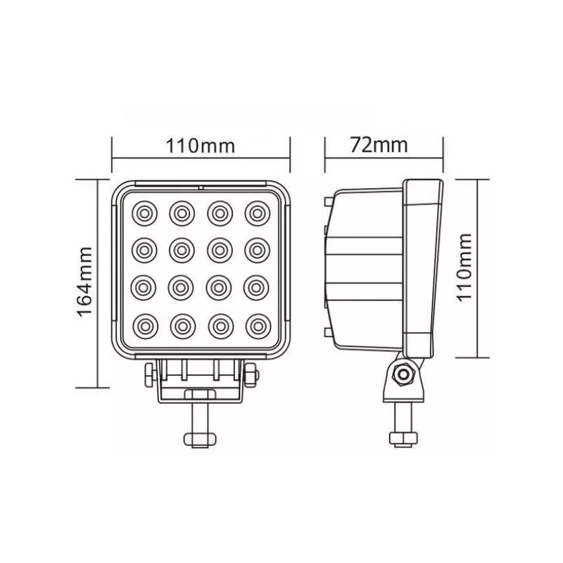 Faro Faretto 16 Led da Lavoro Led 12V 24V 4000 Lumen - Lo Shop di  Tuttagricoltura