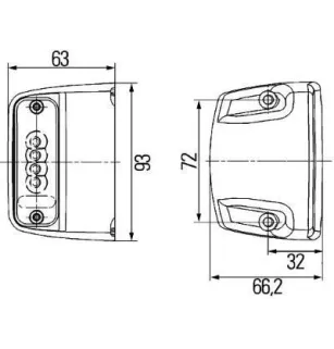 Feu éclaireur de plaque Hella 2KA 010 278-021