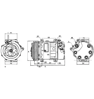 Compresseur de clim Pour Peugeot 508, 308, RCZ DS - 9671451180, 6453ZE, 648754, SD6C121366, SD7C161322