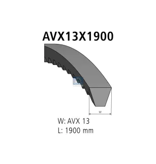 Courroie, L: 1900 mm, W: 13 mm, AVX13X1900 Pour Scania 4-Serie Bus, 4-Serie - 0120589 - 120589 - 04737190 - 06.58043.2257.