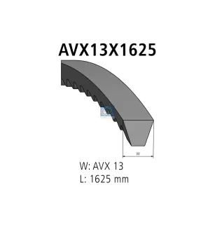 Courroie, L: 1625 mm, W: 13 mm, AVX13X1625 Pour Scania 3-Serie Bus - 23223074 - 23223137 - 23223147 - 323667 - 602879.