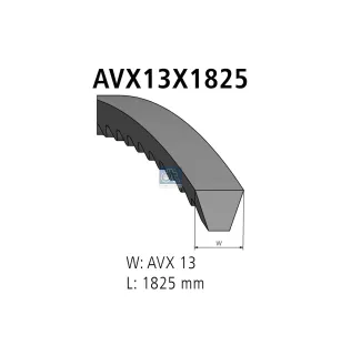 Courroie, L: 1825 mm, W: 13 mm, AVX13X1825 Pour Mercedes-Benz G-Klasse, SK-Series (OM 400) - Scania 3-Serie Bus, 3-Serie, P96.