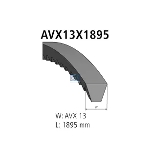 Courroie, L: 1895 mm, W: 13 mm, AVX13X1895 Pour Scania 3-Serie Bus - 0039977392 - 0075300133 - A0039977392 - A0075300133.