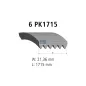 Courroie multi-nervures, 6 PK, L: 1715 mm, W: 21.4 mm, 6PK1715 Pour BMW tbd - 074145933P - 11288573252 - 55566899